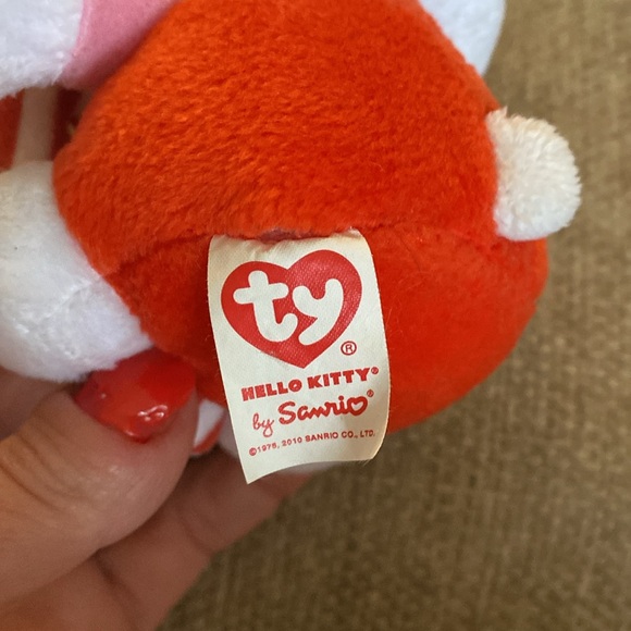 SANRIO HELLO KITTY TY beanie baby boo Christmas sacra hat candy cane overall - Picture 2 of 4